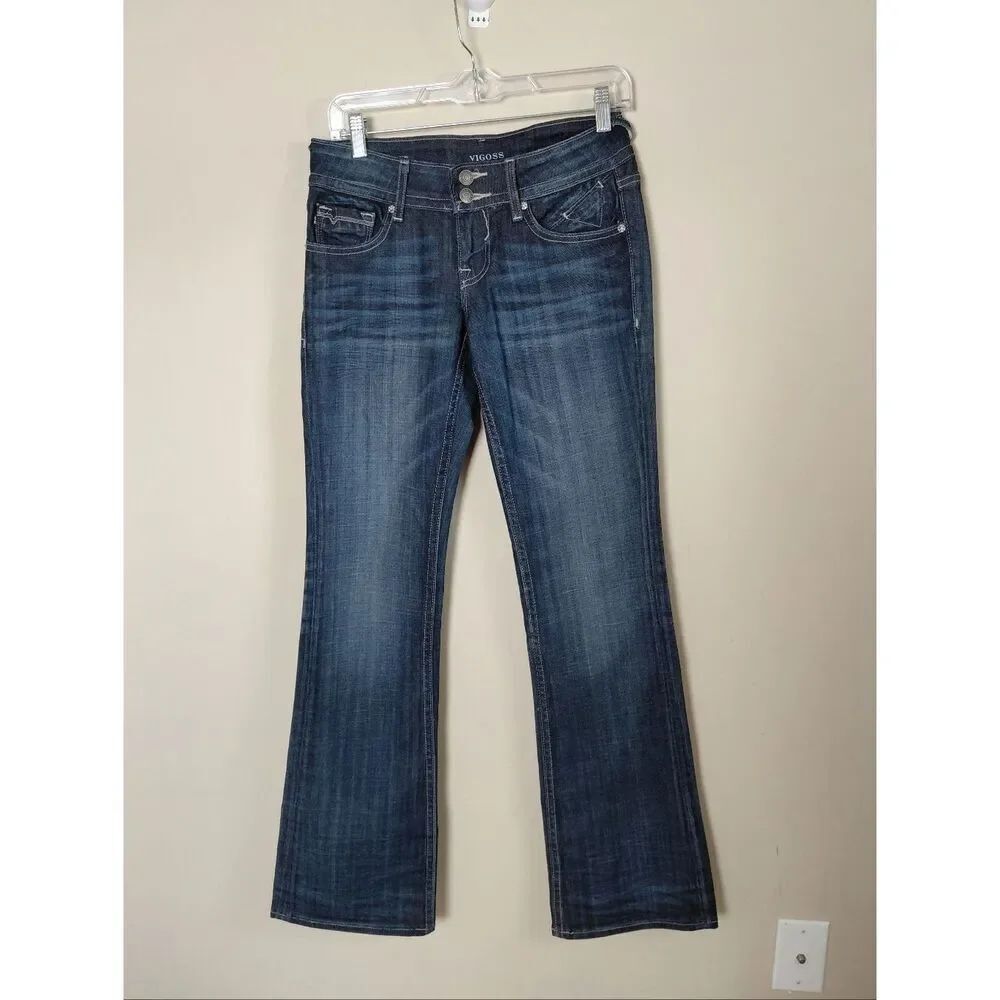 Vigoss the New York boot cut jeans size 1/2 bedazzled bootcut jeans INSEAM 33